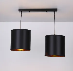 Závesná lampa čierna 2xE27 Candida
