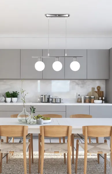 Závesná lampa s chrómovým tienidlom, 3xG9 Oden