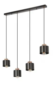 Závesná lampa čierna 4xE27 Olena