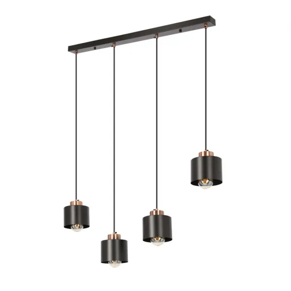 Závesná lampa čierna 4xE27 Olena