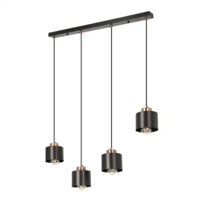 Závesná lampa čierna 4xE27 Olena