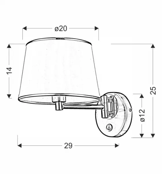 Tienidlo pre nástennú lampu ibis 1x40w e14 saténové