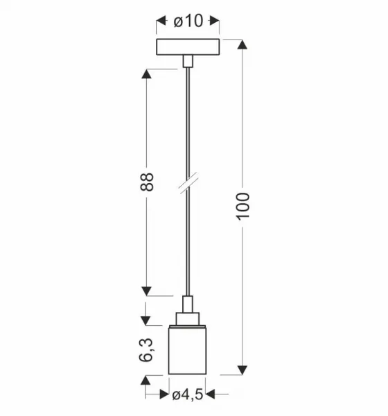 Kovová závesná chrómovo-čierna závesná lampa E27