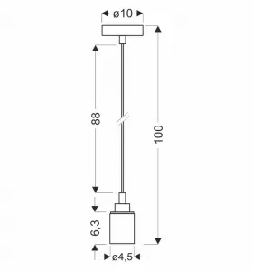 Kovová závesná chrómovo-čierna závesná lampa E27
