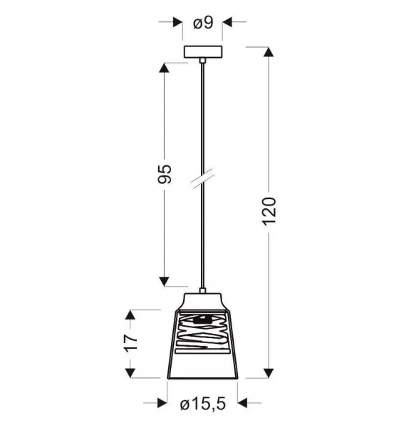 Čierno-zlatá závesná lampa, sklenené tienidlo, 60W, E27, Fresno