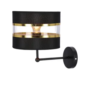 Nástenná lampa Andy, čierna, tienidlo 1x40W E27