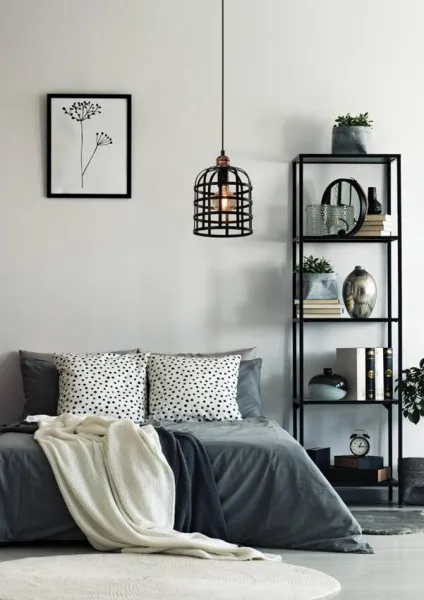 Čierna/medená kovová závesná lampa 40W E27 Soleto