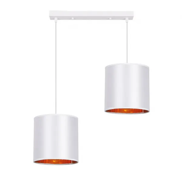 Závesná lampa biely pásik 2xE27 Atlanta