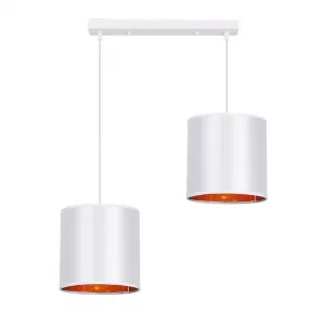 Závesná lampa biely pásik 2xE27 Atlanta