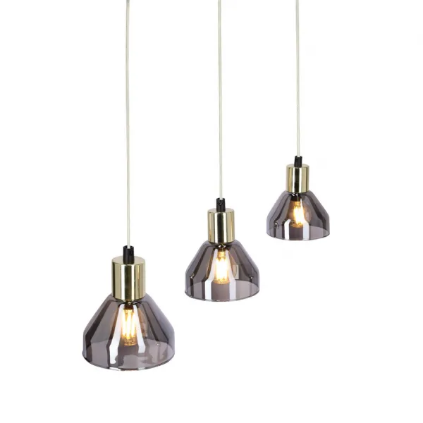 Závesná lampa zlatá sklenená 3xE14 70cm GREGORY