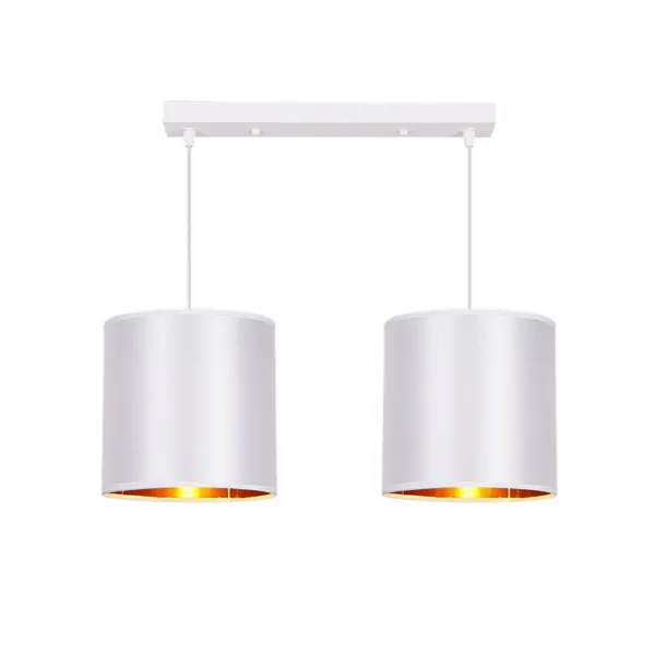 Závesná lampa biely pásik 2xE27 Atlanta