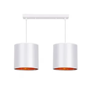 Závesná lampa biely pásik 2xE27 Atlanta
