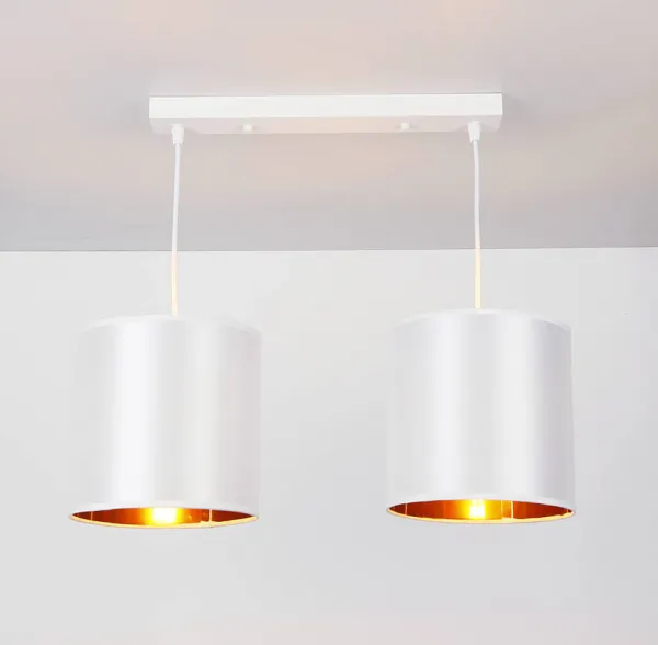 Závesná lampa biely pásik 2xE27 Atlanta