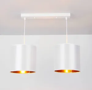 Závesná lampa biely pásik 2xE27 Atlanta