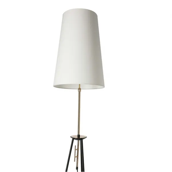 Stojaca lampa TAFLO čierno-zlatá 1xE27 tienidlo biele