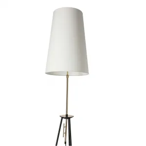 Stojaca lampa TAFLO čierno-zlatá 1xE27 tienidlo biele