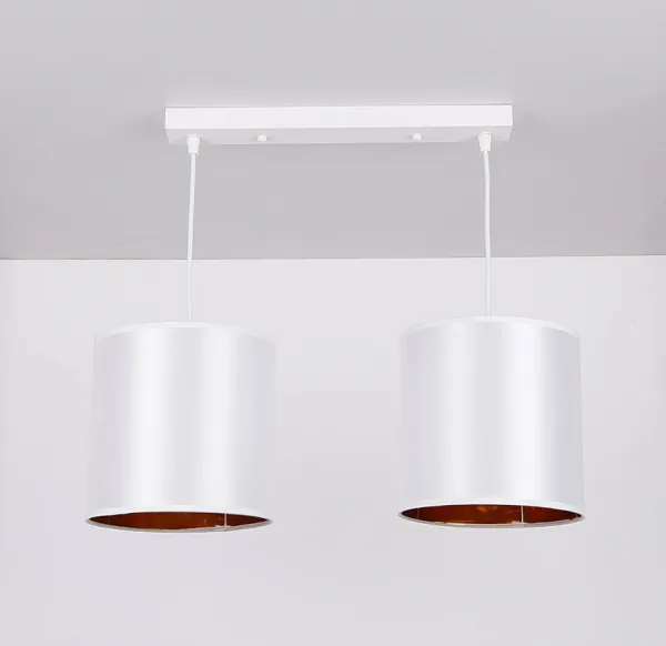 Závesná lampa biely pásik 2xE27 Atlanta