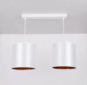Závesná lampa biely pásik 2xE27 Atlanta