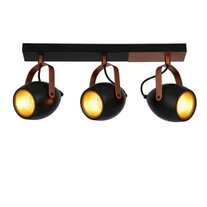 Čierno-medená nastaviteľná bodová lampa E14 3x40W Anica