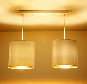 Závesná lampa biely pásik 2xE27 Atlanta