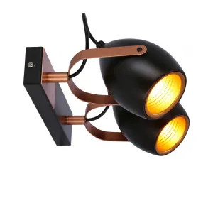 Čierno-medená nastaviteľná bodová lampa E14 2x40W Anica