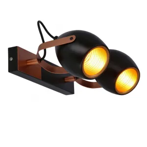 Čierno-medená nastaviteľná bodová lampa E14 2x40W Anica