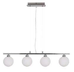 Závesná lampa chróm/biela guľa 4 RAISA