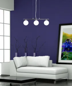 Závesná lampa chróm/biela guľa 3 RAISA