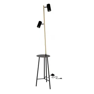 Čierno-zlatá stojaca lampa 164 cm Perret