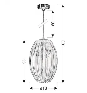 Malá oranžová akrylová závesná lampa Abuko