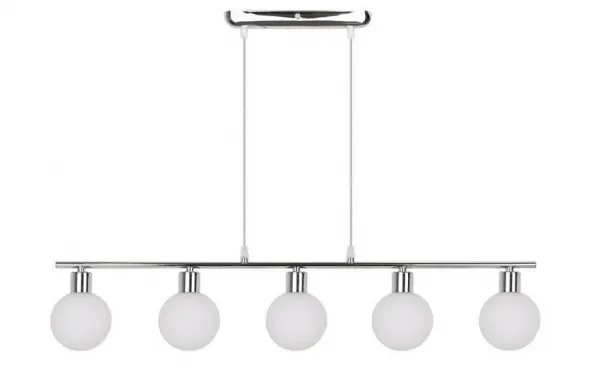 Závesná lampa s chrómovým tienidlom 5xG9 Oden