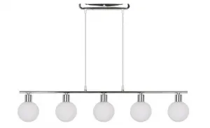 Závesná lampa s chrómovým tienidlom 5xG9 Oden