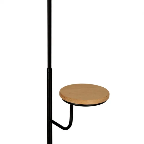 Stojaca lampa čierna polica 173 cm Vanity