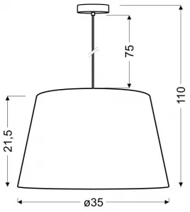 Hnedá závesná lampa s tkaným tienidlom so vzorom 60W E27 Kašmír