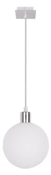 Závesná lampa s bielym tienidlom na guľu 15 cm Oden