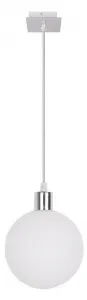 Závesná lampa s bielym tienidlom na guľu 15 cm Oden