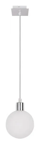 Závesná lampa s bielym tienidlom na guľu 12 cm Oden