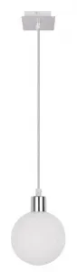 Závesná lampa s bielym tienidlom na guľu 12 cm Oden