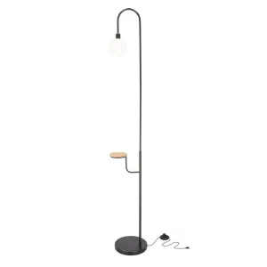 Stojaca lampa čierna polica 173 cm Vanity