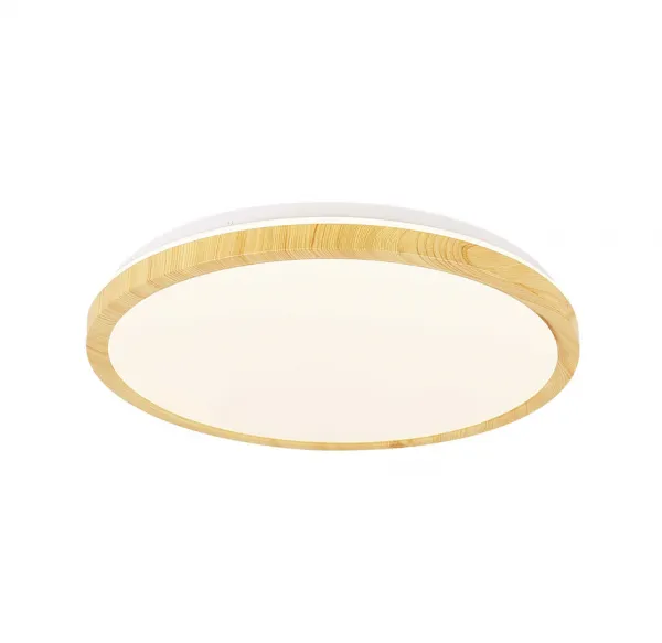 LED stropná lampa biela + drevená 24W 4000K lampa Gandava