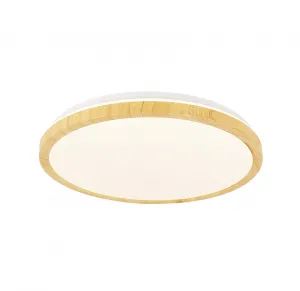 LED stropná lampa biela + drevená 24W 4000K lampa Gandava