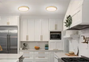 LED stropná lampa biela + drevená 24W 4000K lampa Gandava