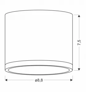 Čierna a drevená stropná lampa 8,8x7,5 cm trubica