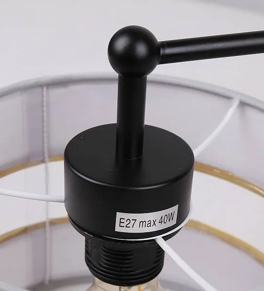 Stropná lampa čierna 3xE27 tienidlo biela + zlatá Andy