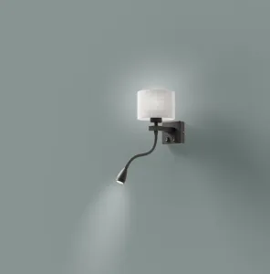 Čiernosivá nástenná lampa s LED lampou na čítanie Polo