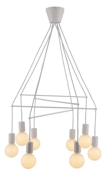 Závesná lampa matná biela 8xE27 dvojitý okruh Alto