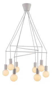 Závesná lampa matná biela 8xE27 dvojitý okruh Alto