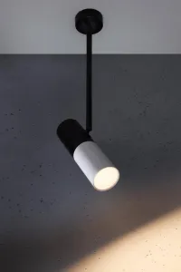 Nastaviteľná trubicová závesná lampa, čierna a biela