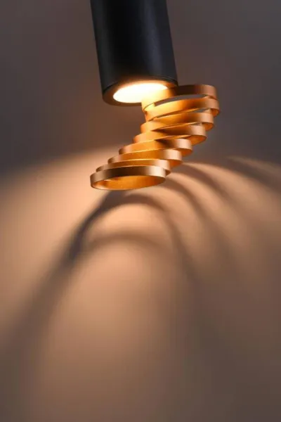 Stropná lampa zlatá+čierna 6x20cm trubica