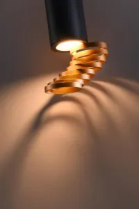 Stropná lampa zlatá+čierna 6x20cm trubica